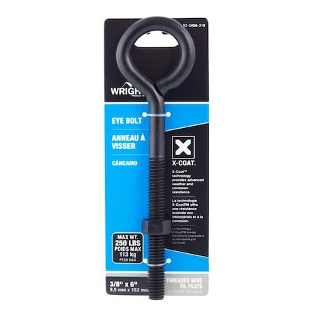 EYEBOLT STL BLACK 6X3/8in.